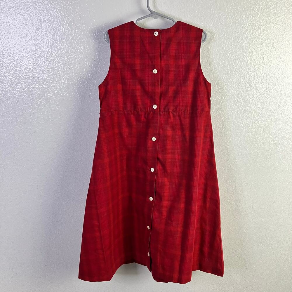 Anavini Size 6x Smocked Dress Plaid Red Riding Hood - Picture 3 of 4
